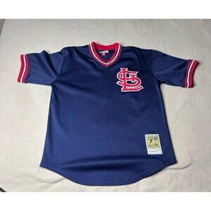 St Louis Cardinals Jersey Youth XL Blue MLB #1 Ozzie Smith Mitchell & Ness